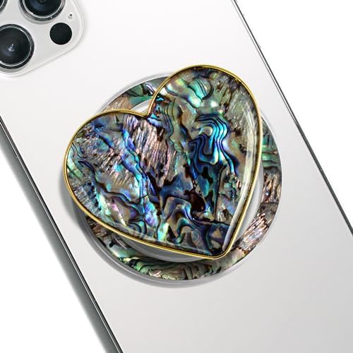 Chic Natural Seashell Heart-Shaped Phone Grip and Stand – Elegant Crème Mobile Accessory for Smartphones and Tablets – Ideal Collapsible Holder for Trendsetters Seeking Style and Functionality – Durable, Portable Design for Effortless Hands-Free Viewing