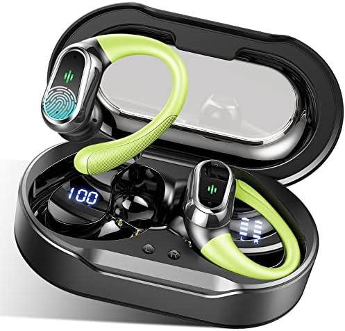 Rolosar Bluetooth 5.4 Sport-Optimized Wireless Earbuds – IP7 Waterproof with Advanced ENC Noise Cancellation, Ergonomic Earhooks for Ultimate Comfort, Dual LED Battery Indicator, 50-Hour Playback – Ideal for Running, Fitness, and Everyday Use