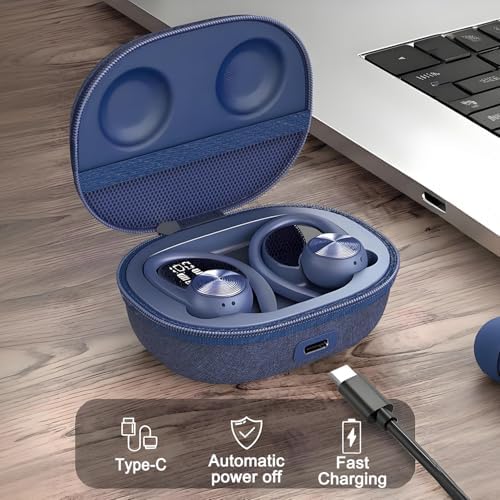Elevate Your Audio Experience with Game Xtrem Bluetooth 5.3 Wireless Earbuds – Unmatched 60-Hour Battery Life, Deep Bass Sound for Total Immersion, and IPX7 Waterproof Design – Tailored for Active Lifestyles with Secure Over-Ear Hooks for Ultimate Stability and Enhanced ENC Microphone for Clear Calls – Ideal for Fitness Enthusiasts, Runners, and Daily Use.