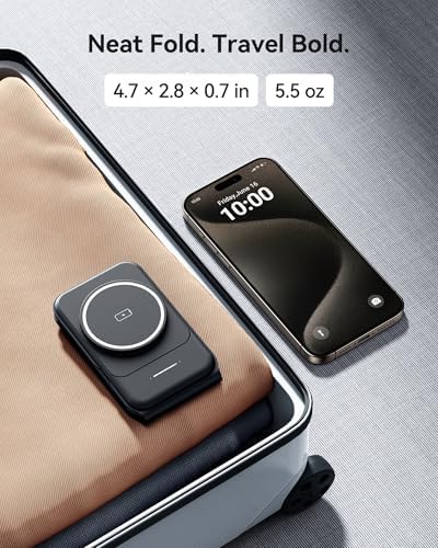 Ultimate INIU 3-in-1 Magnetic Wireless Charging Station for Apple Devices – 15 W Fast Charger for i Phone 16 Pro Max, 15, 14, 13, 12, Compatible with Apple Watch Series 10/9/8/SE/Ultra & Air Pods 4/3/2/Pro – Travel-Friendly Foldable Design for Effortless Portability and Enhanced Device Compatibility