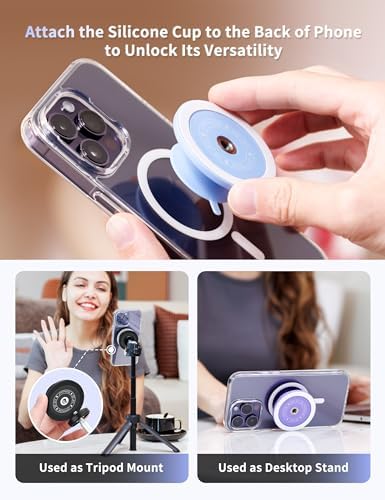 PROfezzion Magnetic Phone Mount with Strong Suction Cup – Ultimate Hands-Free Holder for Mag Safe Cases, Perfect for Selfies, Video Calls & Fitness Routines – Compatible with i Phone & Android for Enhanced Stability and Versatility