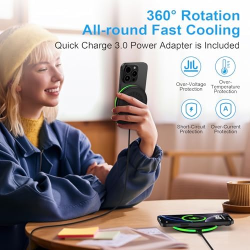 Ultra-Fast 15 W Wireless Charging Pad for Samsung Galaxy S25 Series and Google Pixel 9 – Sleek, Non-Slip Design with Quick Charge 3.0 Adapter – Charge Your Device Faster and Safer – Ideal for Nightstand Use and All Smartphone Cases – Compact and Portable Wireless Charging Station for Android and i Phone – Enhanced Stability with Silicone Surface – Overheat and Short Circuit Protection for Reliable Performance – Perfect for Home or Travel