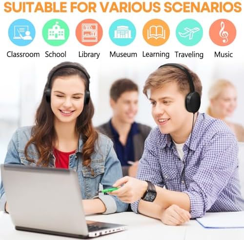 Bulk Headphones for Kids 12 Pack – Premium Wired Earphones with Superior HD Sound Quality for Classroom Learning and Play, Mixed Colors for Inclusive Use, Compatible with 3.5 mm Devices – Essential Audio Gear for Educational Environments