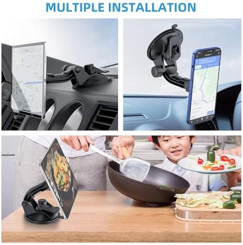 Transform Your Driving Experience with the OHLPRO Magnetic Tablet Holder – Universal Suction Cup Mount for 6″-11″ Apple & Samsung Devices – 360° Adjustable Windshield Stand for Optimal Navigation & Entertainment – Elegant Black Design Enhances Modern Vehicle Interiors – Boost Safety & Connectivity on Every Journey