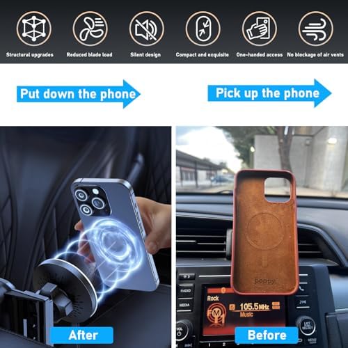 Toyota Tundra & 2 nd Gen Sequoia Magnetic Phone Holder for Air Vent (2007-2013) – Anti-Shake 360° Rotation Dashboard Stand – Premium Black Automotive Accessory for Safe Hands-Free Navigation and Streaming