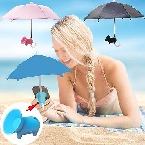 3 Pcs Phone Umbrella Cell, Phone Umbrella for Sun Shad with Suction Cup Stand, Outdoor Sun Phone Umbrella Mobile Holder for Phone with Adjustable Piggy Suction Cup Phone Cell Sunshade – Enhanced Compatibility and Speed