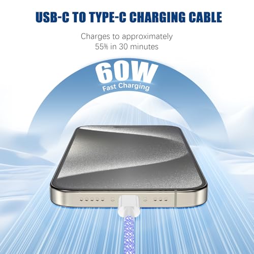 iPhone 16 15 USB C Charger Cable 10ft, Long Fast Charge Type C to C Charging Cord Wire for Apple iPhone 16 Pro Max/16 Pro/15 Plus/15 Pro Max,iPad Pro 12.9/11 inch/Mini/Air 5/4th,MacBook,Samsung-Black – Enhanced Compatibility and Speed