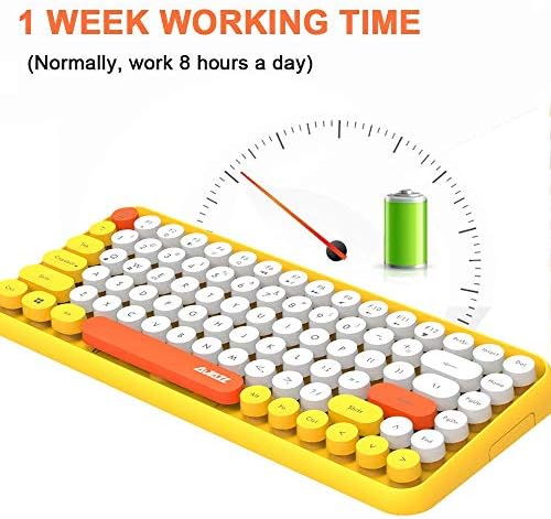 FELICON Retro Mini Wireless Bluetooth Keyboard – Portable 84-Key Typewriter Design for Android, i Pad, Windows & PC – Perfect Companion for Home & Office with Enhanced Compatibility and Rechargeable Battery