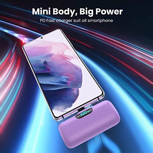 Ultra-Compact 5000 m Ah Power Bank – High-Speed USB-C Mini Portable Charger with LCD Display, Perfect for i Phone 16/15 Series & Android Devices – Lightweight Battery Pack for Travel and Daily Use, Enhanced Compatibility & Fast Charging Solutions