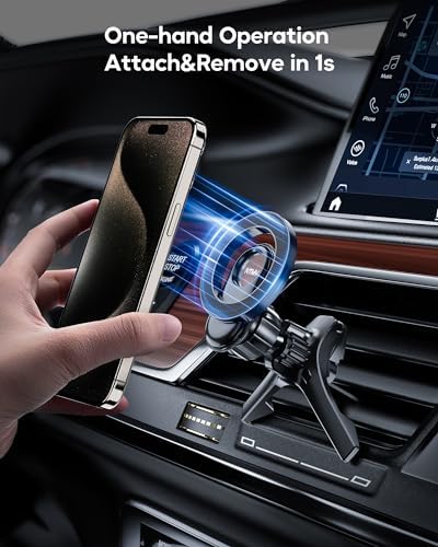 Elevate Your Drive with the NTMY CD Slot Phone Mount – One-Hand Operation, Universal Compatibility for i Phone & Android, Hands-Free Access for Navigation & Calls, Durable Design with 360-Degree Rotation, Perfect Car Accessory for Safer Driving Experience