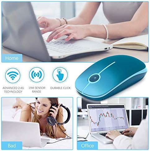 Sleek Vssoplor Wireless Mouse – Ultra-Slim Silent Optical Companion for Laptops & PCs | 2.4 GHz Nano Receiver, Perfect for Quiet Workspaces & Travel | Enhanced Compatibility for Windows, Mac & Linux
