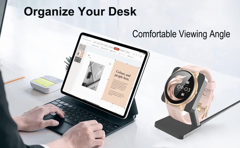 Lamshaw Smart Watch Charger Dock for AGPTEK LW11 – Sleek Desk Holder with Fast Charging Capability for 1.3-Inch Smartwatches – Durable, Portable Design Ensures Easy Access and Organization at Home or Office