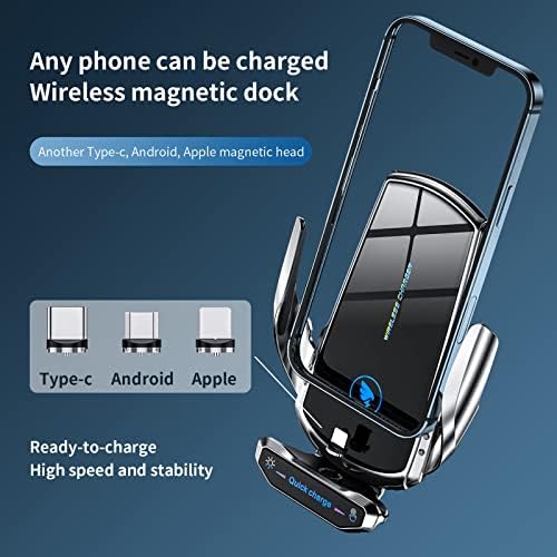 Revolutionize Your Commute with the 15 W Wireless Car Charger Mount – Auto-Clamping Phone Holder for Seamless Android Compatibility, Fast Charging & Effortless Access in Sleek Black Design for Every Vehicle Interior