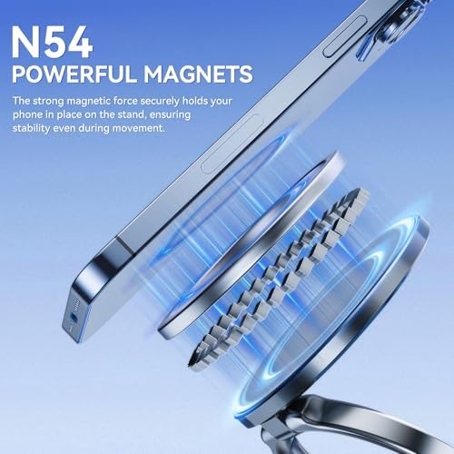 Versatile 360° Magnetic Phone Mount – Foldable Multi-Angle Stand for Cars, Bathrooms, and More – Hands-Free Smartphone Holder with Robust Grip and Hassle-Free Installation for All Devices – Transform Your Viewing Experience with Stylish Design and Enhanced Accessibility