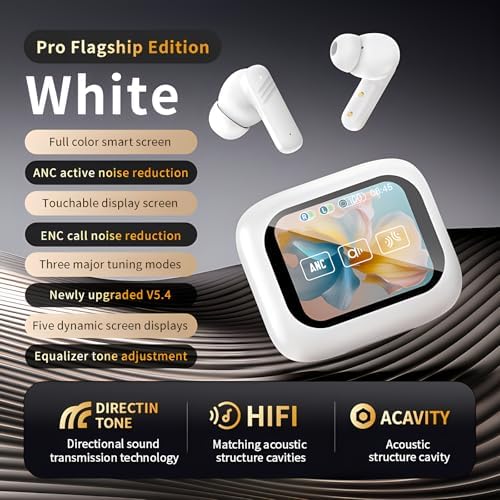 Advanced Active Noise Cancelling Wireless Earbuds with Bluetooth 5.4 – Perfectly Compatible with i Phone and Android for Superior Sound Performance – Extended Battery Life, Intuitive Touch Controls, and Exceptional Call Clarity – Tailored for Commuters, Fitness Buffs, and Everyday Audio Aficionados