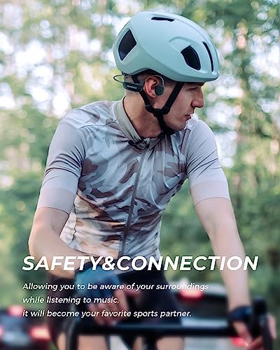 Revolutionize Your Workout with TONEAMC K2 Bone Conduction Headphones – Bluetooth 5.3 Open-Ear Sports Earbuds for Unmatched Comfort and Safety – Sweatproof Design with Built-in Mic for Hands-Free Calls and Ambient Sound Awareness – Perfect for Running, Cycling, and Intense Training Sessions