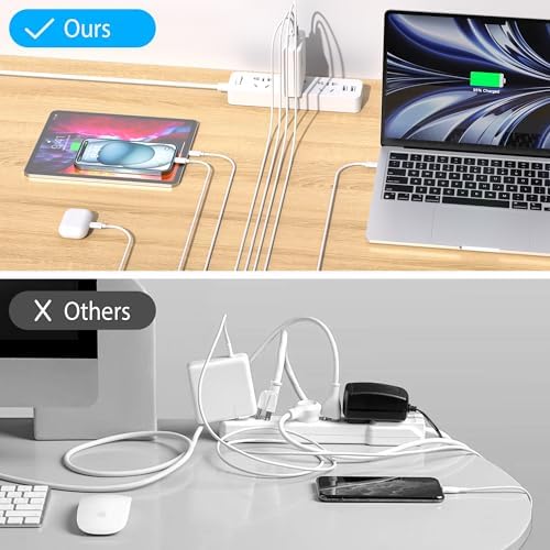 Ultimate 100 W Ga N USB-C Charger Block – 4-Port Fast Charging Power Adapter for Mac Book Pro/Air, i Phone 16/15/14/13/12 Pro Max, Lenovo, HP, Dell, Asus, Acer, Galaxy S24/S23/S22 – Efficient Multi-Device Charging Solution for Home, Office, and Travel