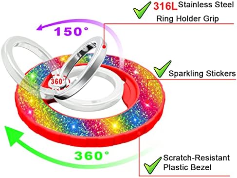 Magnetic Phone Ring Holder Stand – Adjustable Finger Grip with Enhanced Stability and Style for i Phone 12-15 Series – Collapsible Kickstand with Superior 80% Magnetic Strength, Sleek Blue Design for Wireless Charging Compatibility – Ultimate Protection and Versatile Angle Adjustment for Seamless Use