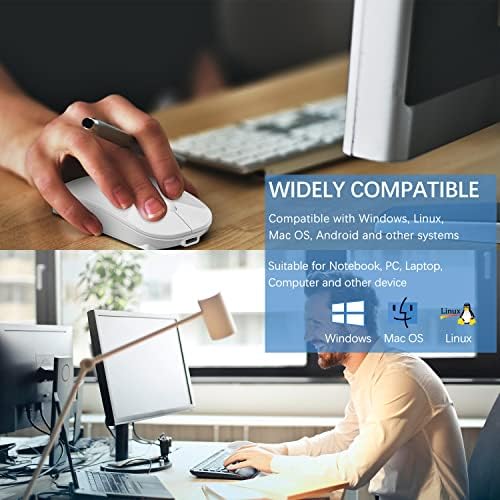Sleek Bluetooth Wireless Mouse for Mac & PC – Rechargeable, Silent Click Design for Ultimate Productivity & Travel Convenience – Ergonomic Mini Mouse for Mac Book Air, Pro, i Pad, HP and More (Gray)