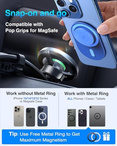 Revolutionize Your Driving Experience with the 2025 Ultra Strong Vacuum Magnetic Car Phone Holder – 360° Rotatable Mount for Mag Safe & All Smartphones, Unmatched Stability & Sleek Design for Dashboard, Windshield, or Vent Use, Ideal for i Phone 16 Pro Max, 15, 14 & Android Devices – Effortless Installation with Supreme Suction Power