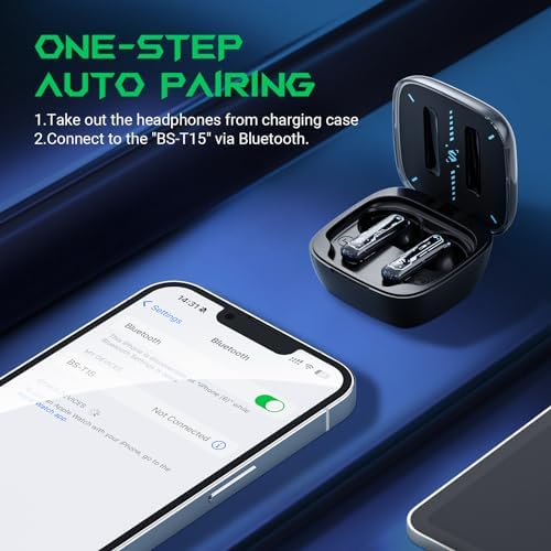 Unleash Superior Sound with Black Shark Wireless Earbuds – 35 ms Ultra-Low Latency Gaming Headphones, Bluetooth 5.2 for Seamless Connectivity, IPX5 Waterproof Design, 10 mm Drivers for Deep Bass, 4 Hyperclear Mics for Optimal Call Clarity, 20 Hours Playtime, Comfort Fit for Extended Use – Perfect for Gamers and Music Lovers Alike