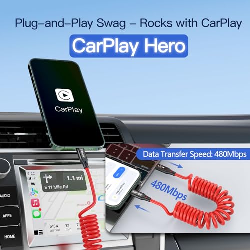 AGVEE 2 Pack 3 ft Coiled USB-C to Lightning Charging Cable – MFi Certified 30 W PD Fast Charging Cord for i Phone, i Pad, and i Pod with Tangle-Free Design in Sleek Dark Gray – Perfect for Car Use and Enhanced Device Performance