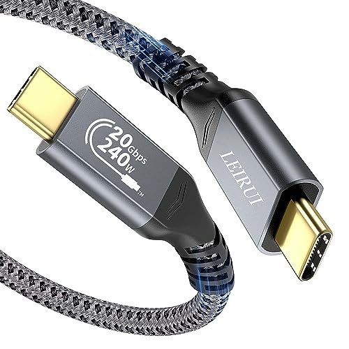 Ultra-Fast 240 W USB C to USB C Charging & Data Transfer Cable – Experience 20 Gbps Speed and 4 K Video Output for Seamless Connectivity with Samsung Galaxy, Mac Book Pro/Air, and i Pad Mini – Perfect for Professionals and Everyday Users Seeking Efficiency and Durability