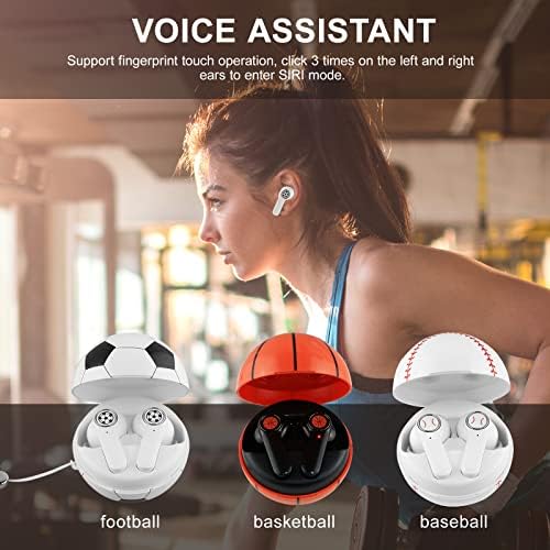 Premium Bluetooth Wireless Earbuds with Touch Control, IPX5 Waterproof Design, Long-Lasting Battery Life, and Wireless Charging Case – Elevate Your Audio Experience with Football Mode for Gamers and Seamless Device Compatibility