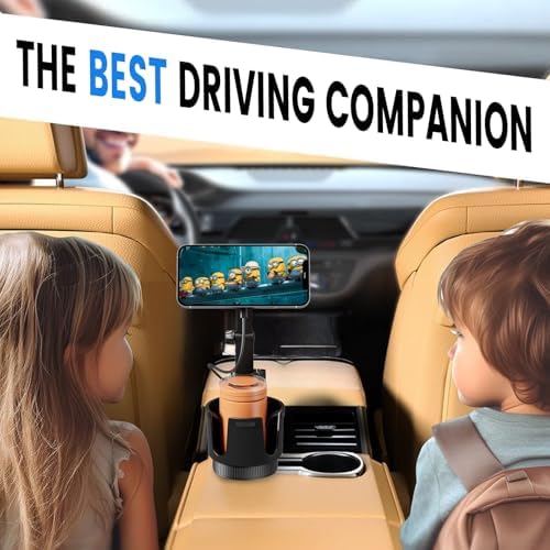 OHLPRO for MagSafe Car Charger Cup Holder Mount, 15W Fast Wireless Magnetic Charging Phone Holder for iPhone 16 15 14 13 12 Series, Adjustable Car Mount with Large Cup Base, One-Hand Operation, Black – Enhanced Compatibility and Speed