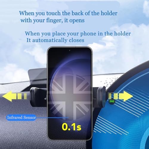 Upgrade Your Mini Cooper with the Persevere Car Phone Holder: Wireless Auto-Open/Close Charging for Circular Displays, Perfect Fit for 4-6.9” Smartphones, Enhanced Compatibility with F65, F66, J01, J05, F01 Models, Effortless Access and Fast Charging for Safe Navigation