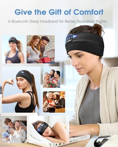 MUSICOZY Bluetooth 5.4 Sleep Headband – Ultra-Thin Stereo Earbuds for Uninterrupted Comfort and Performance, Sweat-Resistant for Active Lifestyles & Serenity (White Red) – Elevate Your Audio Experience with Innovative Design and Superior Sound Quality