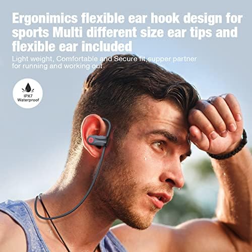Boean Wireless Bluetooth Earbuds – IPX7 Waterproof Sports Headphones with 16 Hours Playtime & HD Deep Bass Sound for Active Lifestyles – Enhanced Bluetooth 5.3 Connectivity for Seamless Listening and Workout Performance