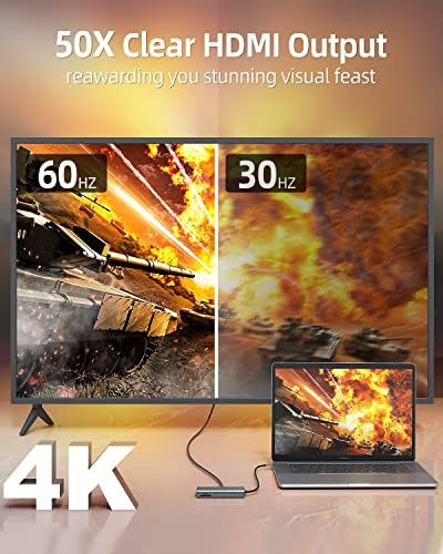 Upgrade Your Connectivity with SANZANG 8-in-1 USB-C Docking Station – 4 K@60 Hz HDMI, 100 W Pass-Through Charging, 1 Gbps Ethernet & Dual SD/TF Slots for Effortless File Transfers – Ideal USB Hub for Mac Book Users Seeking Enhanced Speed and Compatibility