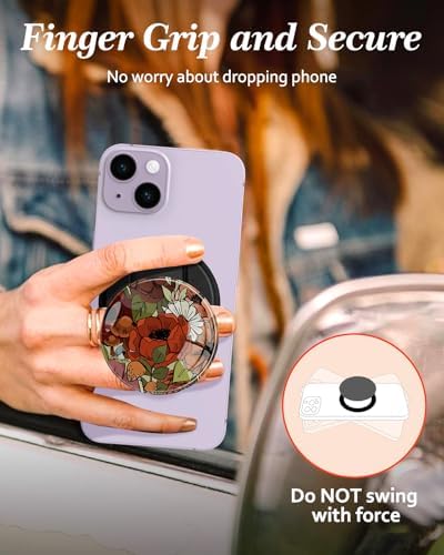 Adorable Cartoon Mag Safe-Compatible Phone Grip Stand – Lightweight Kickstand Ring Holder for Enhanced Usability – Perfect Accessory for i Phone 16/15/14/13/12 with Playful Design for Women and Girls – Durable, Easy-to-Install Magnetic Phone Accessory