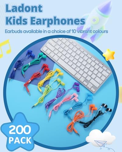 Bulk 100 Pack Premium Wired Earbuds for K-12 Learning – Lightweight In-Ear Headphones with 3.5 mm Jack for Classroom Engagement – Durable, Comfortable, and Cost-Effective Audio Solution to Boost Student Focus and Collaboration