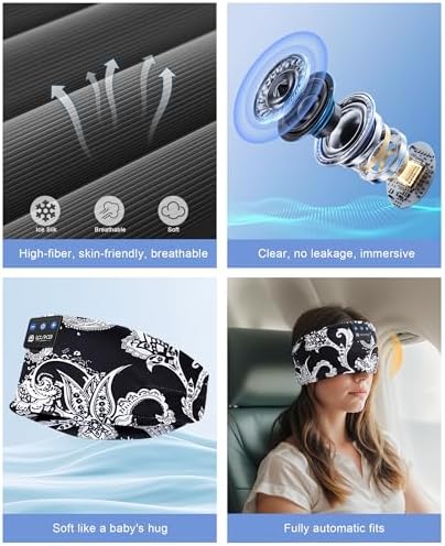 Ultimate Bluetooth 5.4 Sleep Headband Headphones – Designed for Side Sleepers, Unmatched Comfort for Active Lifestyles, Superior Sound Quality, Ergonomic Fit for Enhanced Relaxation, Ideal Tech Gift for Music and Podcast Enthusiasts