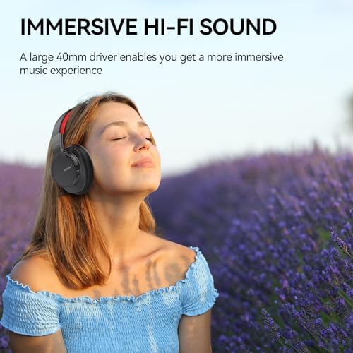 AUSDOM Premium Active Noise Cancelling Over-Ear Bluetooth Headphones – 50-Hour Battery Life for Endless Listening, Rich Deep Bass Performance, Ultra-Comfort Memory Foam Ear Cushions, and Flexible Wired/Wireless Connectivity – Perfect for Travel, Home, and Office Environments