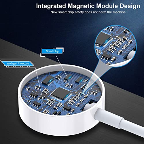 Apple Certified 2-in-1 Magnetic Charger for i Phone and Apple Watch – 6.6 FT Travel Charging Cable with USB Wall Block for Enhanced Speed and Compatibility with i Phone 14/13/12/11/Pro/Max and Apple Watch Series 9/8/7/6/SE/5/4/3/2/1 – Dual Device Charging Solution for Modern Lifestyles