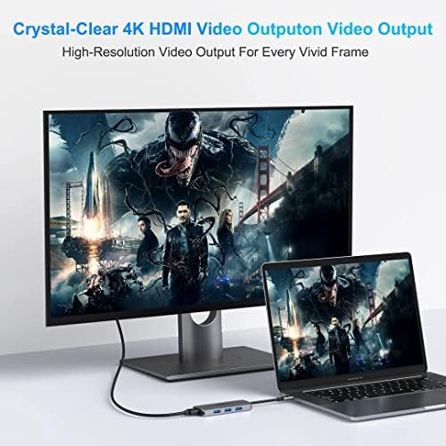 Transform Your Mac Book Experience with the MOKi N 7-in-1 USB C Adapter: Unleash 4 K HDMI, 3 USB 3.0 Ports, and 100 W Power Delivery for Seamless Connectivity Across Dell, HP, Lenovo, and Surface Devices – Ideal for Professionals and Creatives Seeking Speed and Versatility