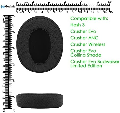 Upgrade Your Skullcandy Experience: Geekria Premium Comfort Mesh Replacement Ear Pads for Crusher Series, Hesh, and Venue Headphones – Ultimate Sound Enhancement & Long-lasting Comfort