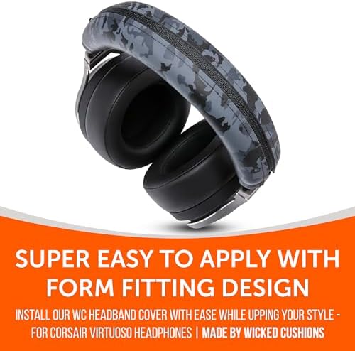 Transform Your Corsair Virtuoso Headphones with the WC Band Z V2 Silicone Headband Cover – Premium Machine Washable Accessory for Enhanced Comfort, Durability, and Flawless Aesthetics – Perfect Fit for Wireless, XT, and SE Models – Say Goodbye to Flaking Leather and Hello to Effortless Maintenance and Style