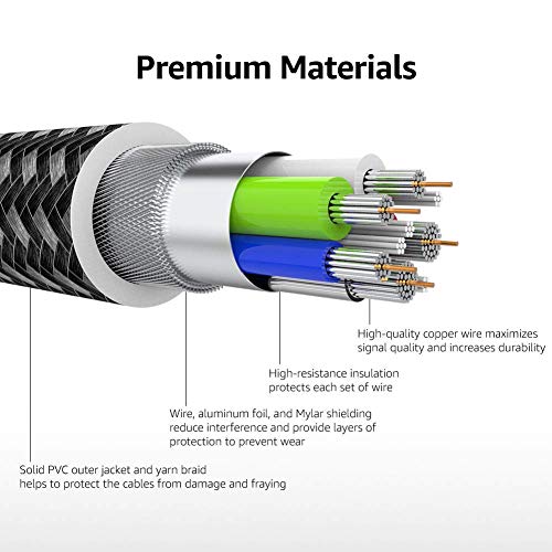 Amazon Basics 6-Foot Nylon Braided USB-C to Lightning Charger Cable – Fast Charging Power for i Phone 14/13/12/11/X/XS Pro/Pro Max/Plus – MFi Certified Durability in Dark Gray – Optimal Performance for Apple Devices on the Go