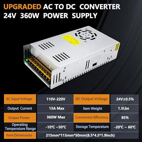 Versatile 24 V 60 W AC to DC Power Supply Adapter – High-Efficiency Converter for CCTV, RVs, LED Lighting, and Pumps – Universal Multi-Voltage Compatibility (110 V/120 V/220 V) for Consistent Performance in All Applications