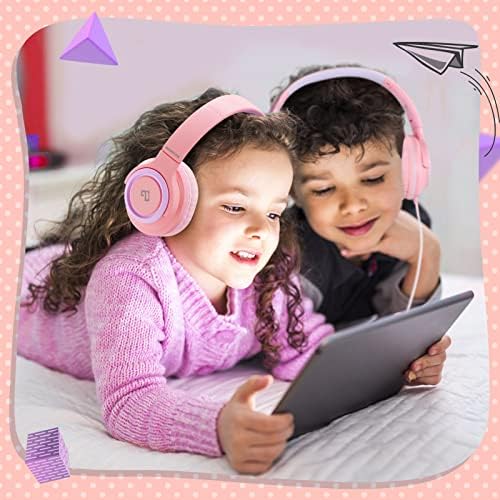 Safe & Stylish INFURTURE Kids Wired Headphones with Microphone – 94 d B Volume Limiting for Hearing Protection – Lightweight On-Ear Design Perfect for School, Travel & Home – Compatible with Tablets, Smartphones, PCs, and Kindles – Ideal Audio Experience for Boys and Girls