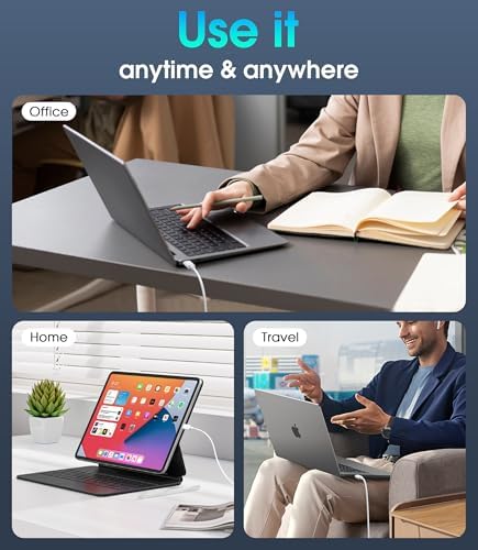 Universal USB-C Laptop Charger 65 W/45 W – Fast Charging AC Adapter for Lenovo, HP, Dell, Acer, Chromebook & More – Enhanced Compatibility & Power Supply for Think Pad, Yoga, XPS, Samsung, Google Devices – 12-Month Warranty Included