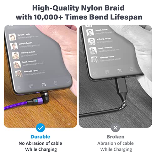 Revolutionary 3-in-1 Magnetic Charging Cable Set – 4 Pack with 540° Rotating Magnet (3.3 ft, 6.6 ft, 6.6 ft, 10 ft) – Durable Nylon Braided USB Cables Compatible with Micro, Type C, and i Phone Devices for Fast, Hassle-Free Charging and Ultimate Convenience