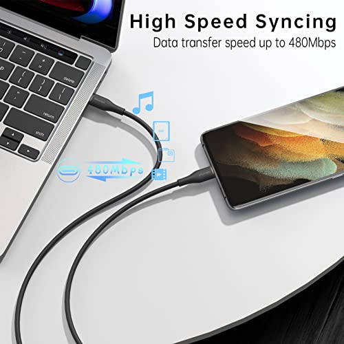 Ultra-Soft Silicone USB C Charger Cable for i Phone 15 Series & Galaxy S21 – 6 ft 60 W PD Fast Charging Cord for Mac Book Pro & i Pad Pro – Enhanced Durability & Flexible Reach for Superior Data Transfer