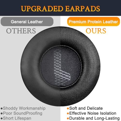 Revitalize Your JBL Live 400 BT Headphones with SOULWIT Premium Replacement Ear Pads – Luxurious Protein Leather & Noise Isolation Foam for Enhanced Comfort and Sound Quality – Easy Installation & Sleek Black Design