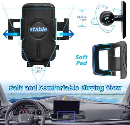 WAAPAK Premium Adjustable Car Phone Holder Mount for 2010-2025 Audi Q5 & SQ5 – Secure Smartphone Cradle with Enhanced Compatibility for Thick Cases, Effortless Navigation & Stylish Interior Upgrade