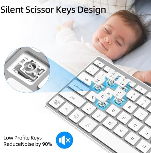 Experience Ultimate Comfort with the BFRIENDit Ultra-Quiet Wireless Keyboard – Sleek 2.4 GHz Connection for Mac & Windows, Slim Chocolate Key Design for Effortless Typing and Enhanced Productivity, Perfect for Home, Office, and Smart TV Use – Effortless Connectivity Meets Stylish Functionality
